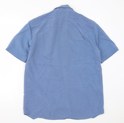 Mens UK Size S NEXT Blue  Button-Up Short Sleeve Casual Shirt