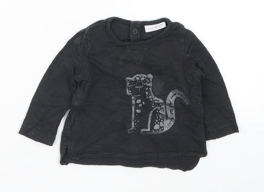 NEXT Baby Black   Basic T-Shirt Size 0-3 Months  - Leopard