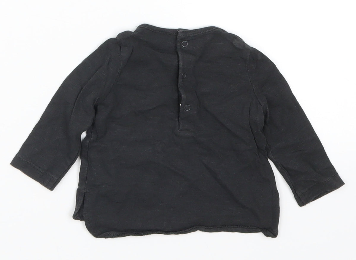 NEXT Baby Black   Basic T-Shirt Size 0-3 Months  - Leopard