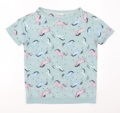 Marks and Spencer Womens Blue Solid  Top Pyjama Top Size 10  - Unicorns Loungewear