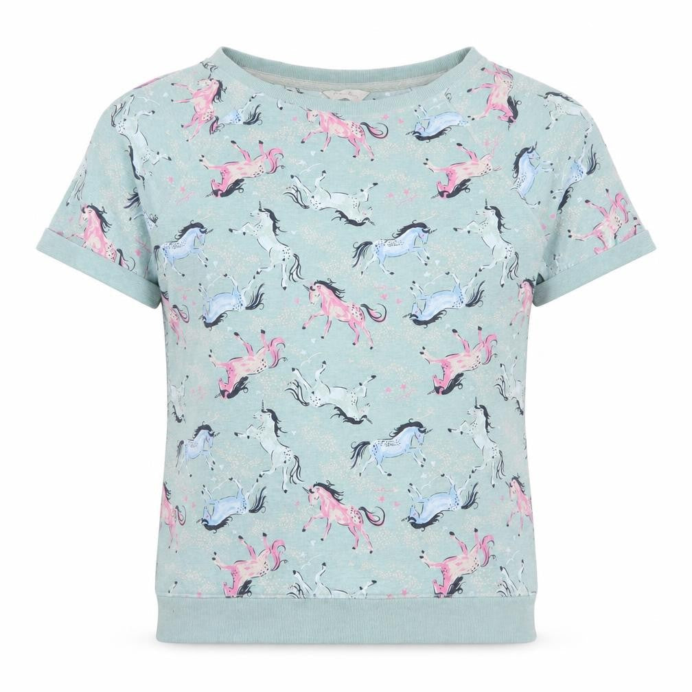 Marks & Spencer Womens Blue Solid  Top Pyjama Top Size 10  - Unicorns Loungewear