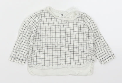 NEXT Baby White Check  Basic T-Shirt Size 0-3 Months