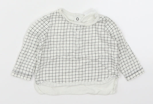 NEXT Baby White Check  Basic T-Shirt Size 0-3 Months