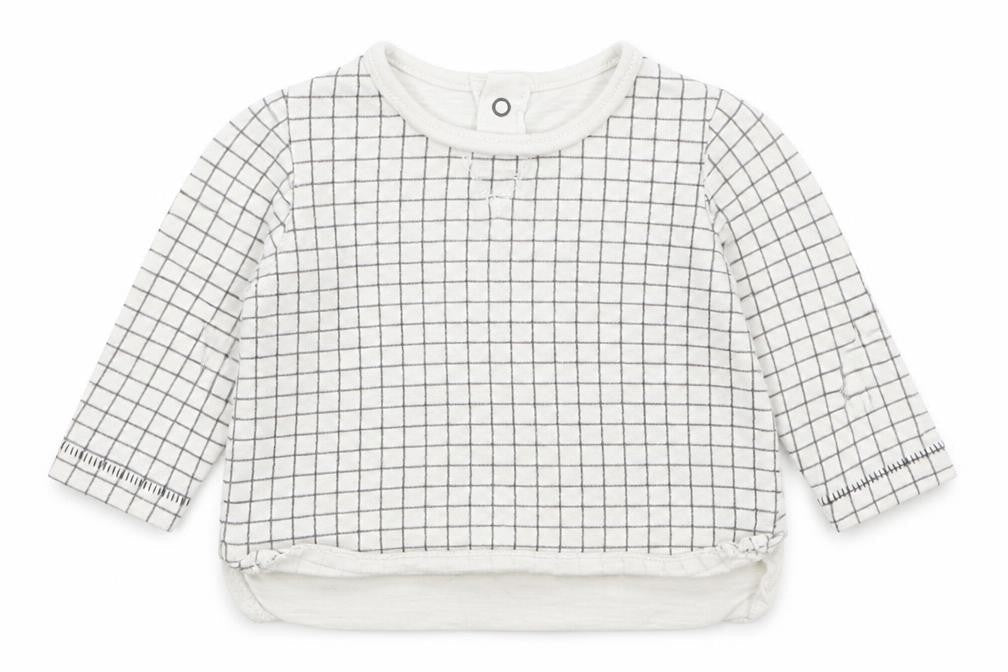 Next Baby White Check  Basic T-Shirt Size 0-3 Months