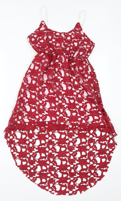 Preworn Womens Red Geometric  A-Line  Size S