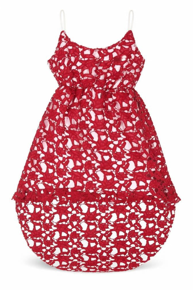 Womens Red Geometric  A-Line  Size S