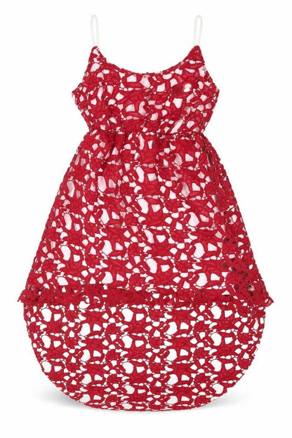 Womens Red Geometric  A-Line  Size S