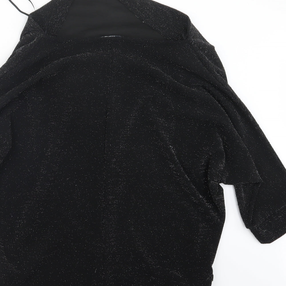 Womens UK Size 14 Quiz Black Basic T-Shirt