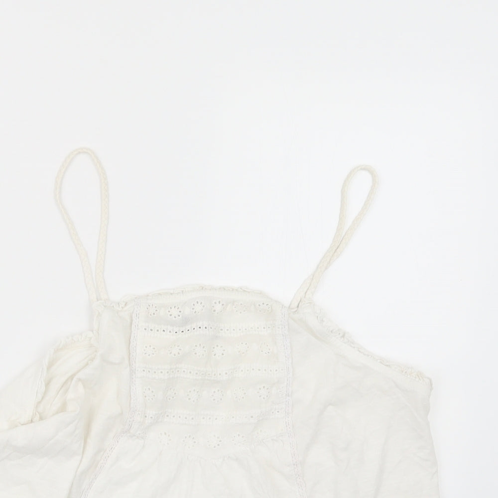 Womens UK Size 14 New Look White Basic Tank