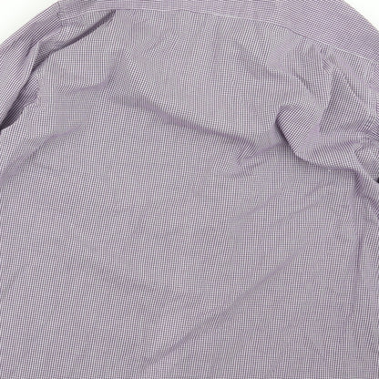 Mens UK Size 16 Cedar Wood State Purple  Button-Up Long Sleeve Casual Shirt