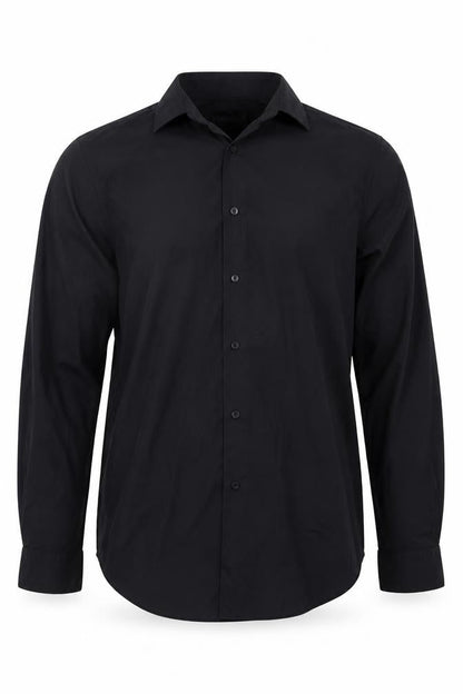 Mens UK Size 16 Primark Black  Button-Up Long Sleeve Casual Shirt