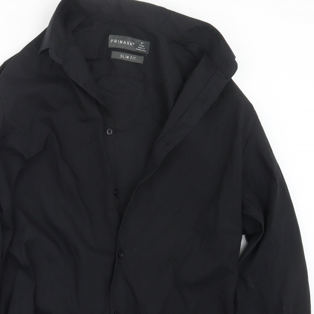 Primark Mens Black    Button-Up Size 16