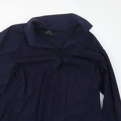 F&F Mens Purple    Button-Up Size 17