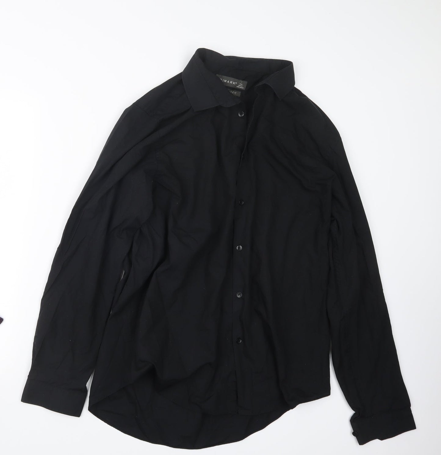 Primark Mens Black    Button-Up Size 17
