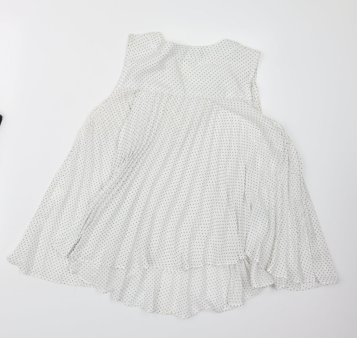 Lamorena Womens White Polka Dot  Basic Blouse Size M