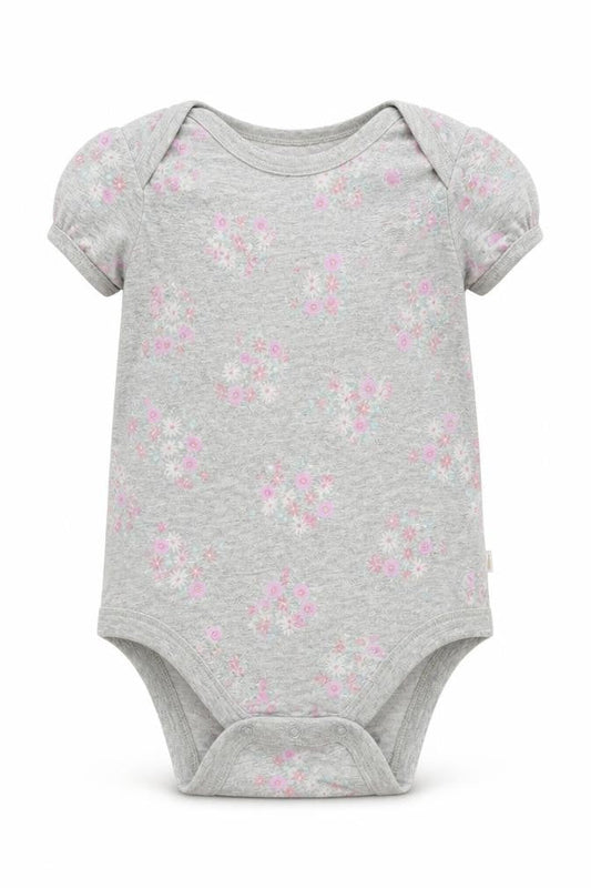 Gap Girls Grey Floral Jersey Babygrow One-Piece Size 18-24 Months