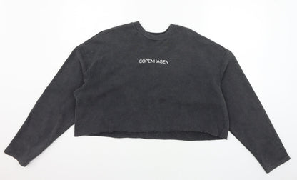 Topshop Womens Grey  Jersey Pullover Sweatshirt Size 8  - Copenhagen