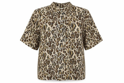 Bonmarché Womens Brown Animal Print  Basic Button-Up Size 14