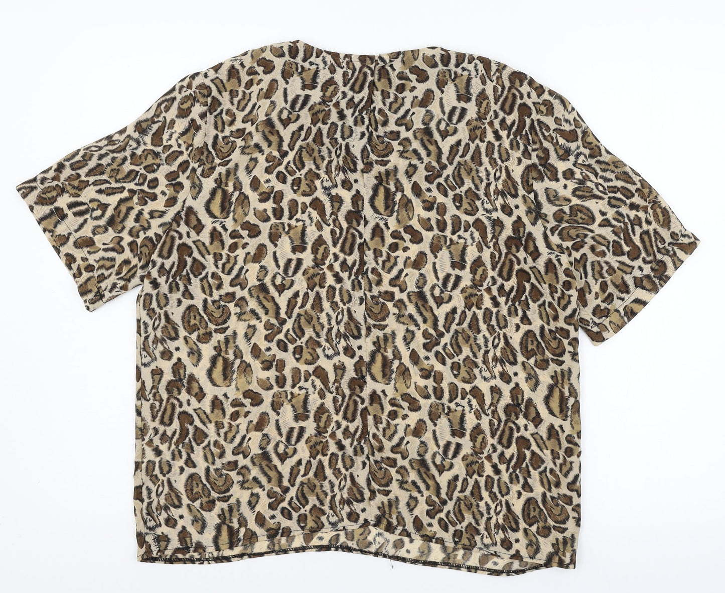 Bonmarché Womens Brown Animal Print  Basic Button-Up Size 14