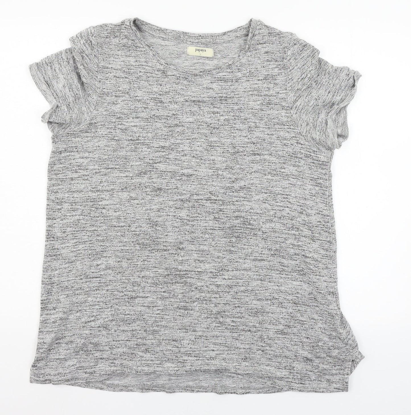 Papaya Womens Grey  Jersey Basic T-Shirt Size L