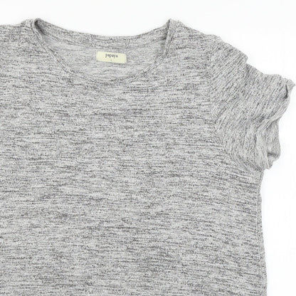 Papaya Womens Grey  Jersey Basic T-Shirt Size L