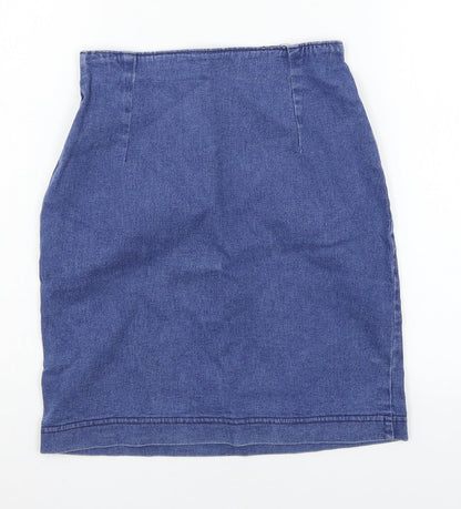 Womens UK Size 26 in Preworn Mini Denim Skirt