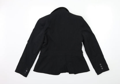 South Womens Black Striped  Jacket Blazer Size 14