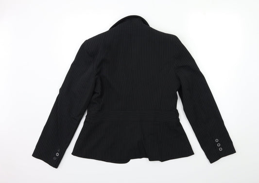 South Womens Black Striped  Jacket Blazer Size 14