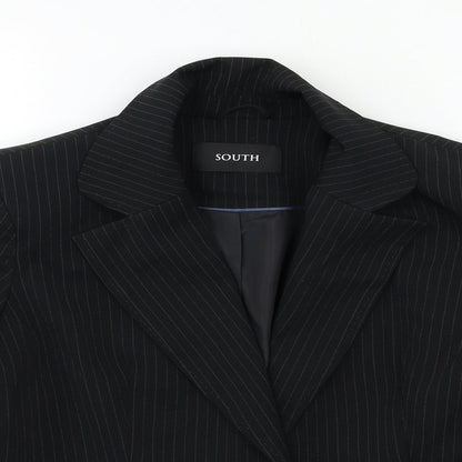 South Womens Black Striped  Jacket Blazer Size 14