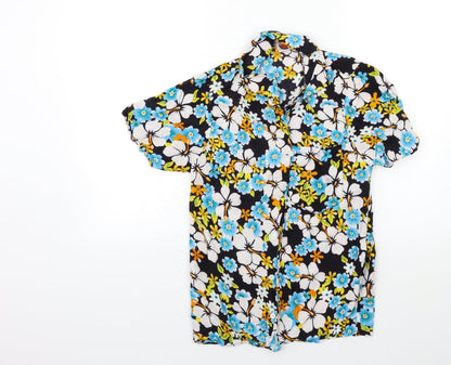 Mens UK Size S Casual Corner Blue  Button-Up Short Sleeve Casual Shirt