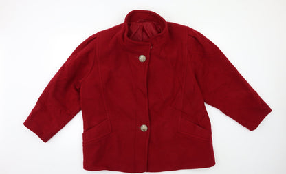 Womens UK Size 14 Preworn Red Overcoat