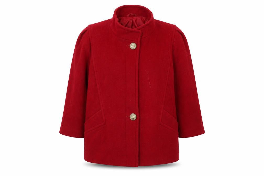 Womens UK Size 14 Preworn Red Overcoat