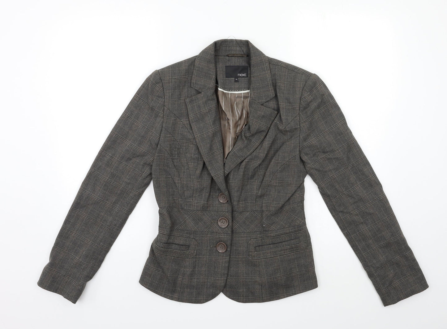 NEXT Womens Grey Check  Jacket Suit Jacket Size 8