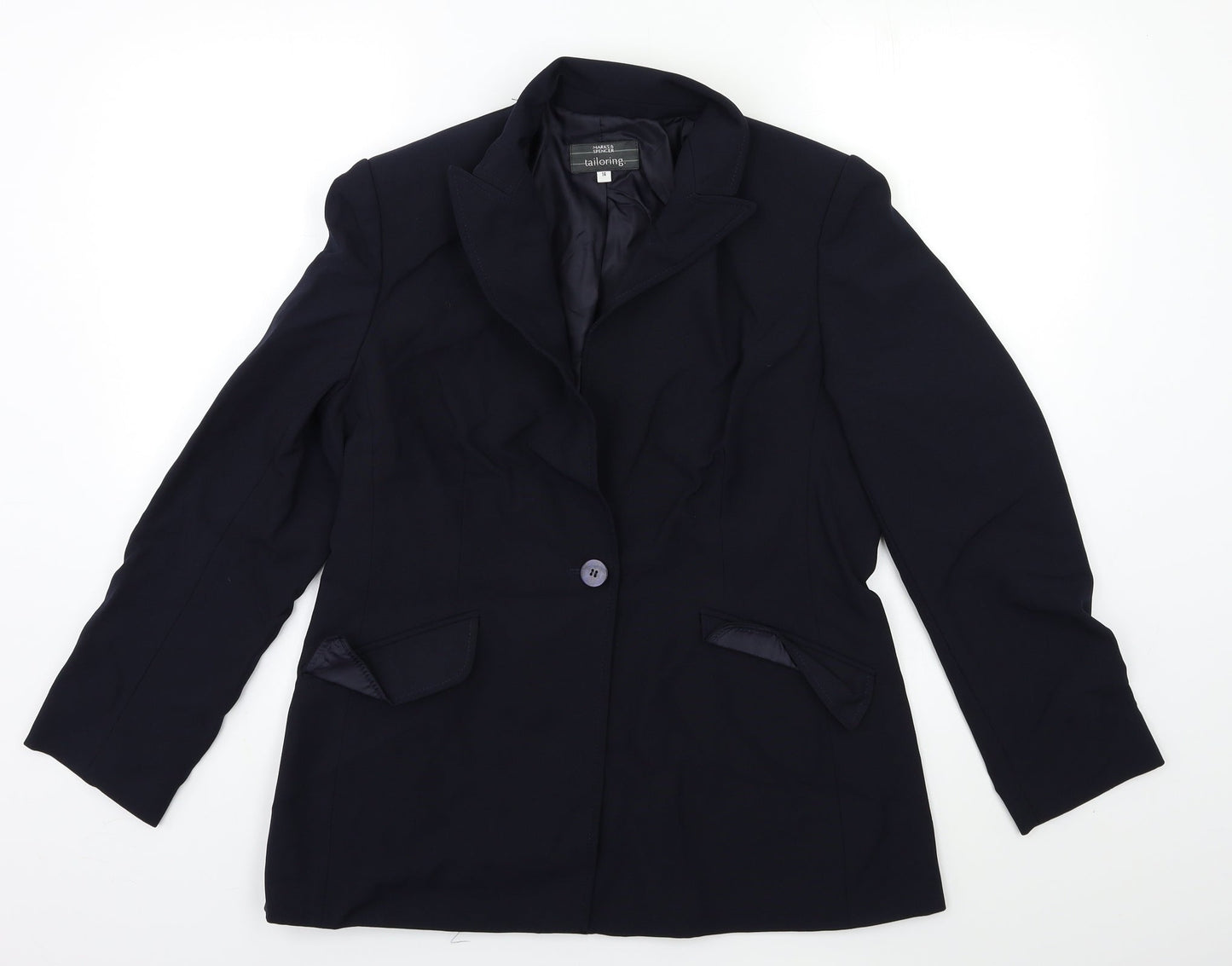 Womens UK Size 14 Marks and Spencer Regular Blue Suit Jacket