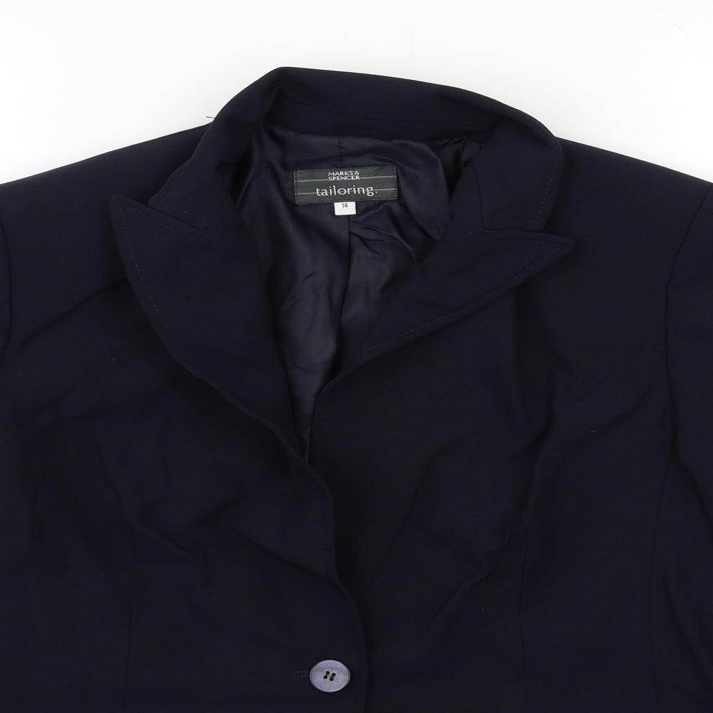 Womens UK Size 14 Marks and Spencer Regular Blue Suit Jacket