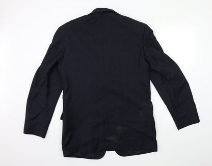 super 110's Mens Blue Check  Jacket Suit Jacket Size 40