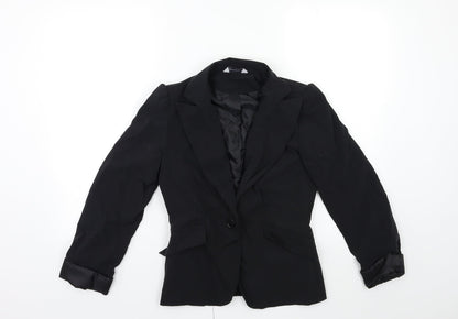 Atmosphere Womens Black  Ramie Jacket Blazer Size 8