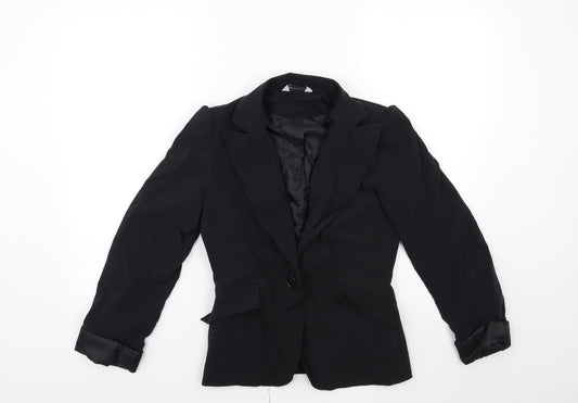 Atmosphere Womens Black  Ramie Jacket Blazer Size 8