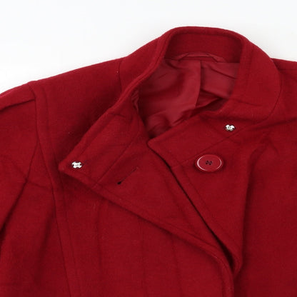 Womens UK Size M Preworn Red Overcoat