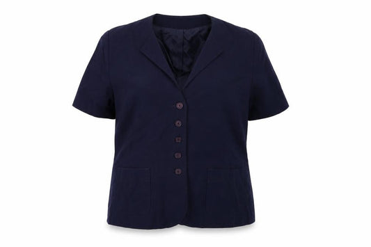 Front view of Paul Seperates women’s blue jacket blazer, size UK 16