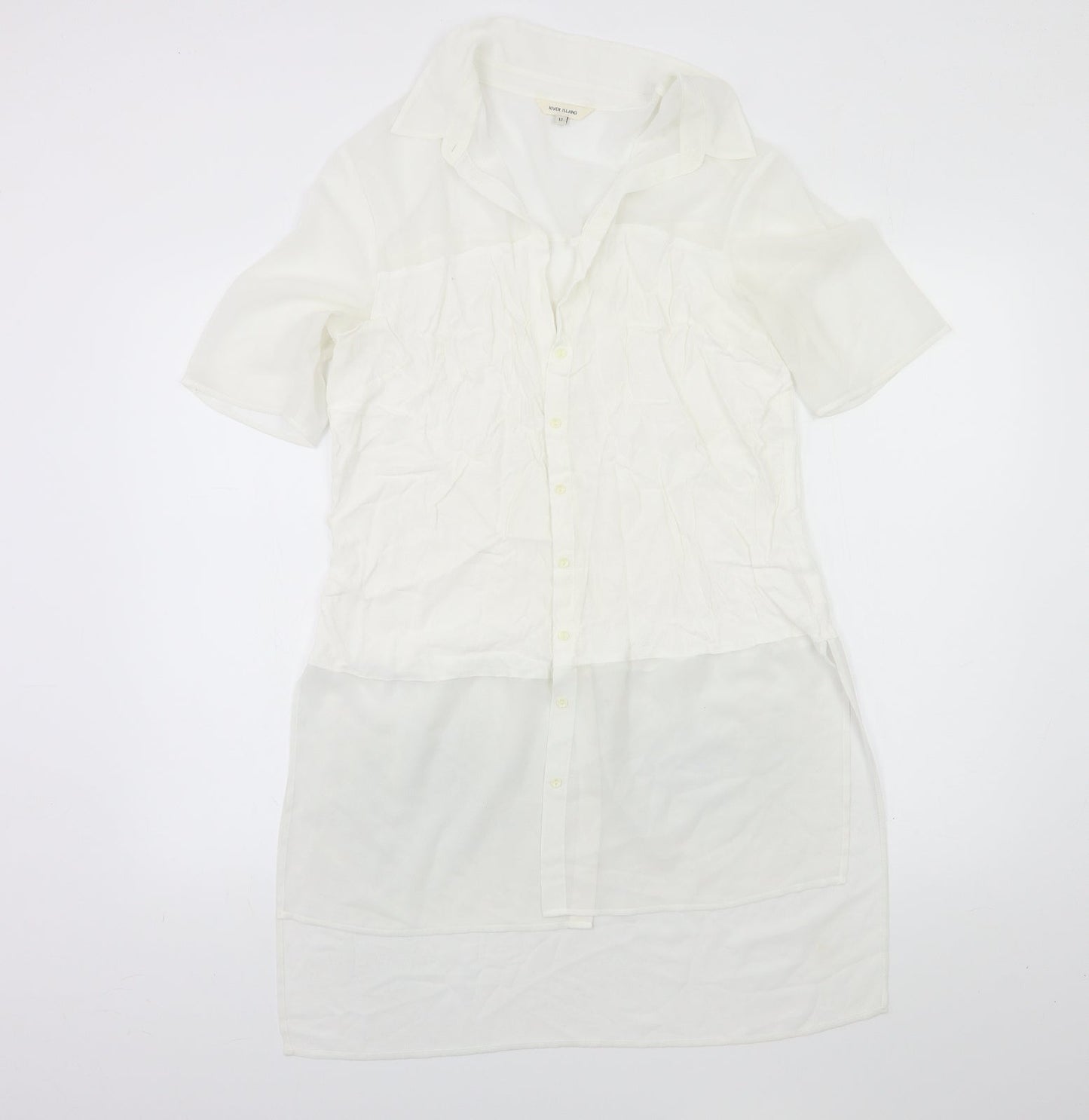 Womens UK Size 12 River Island White Basic Blouse