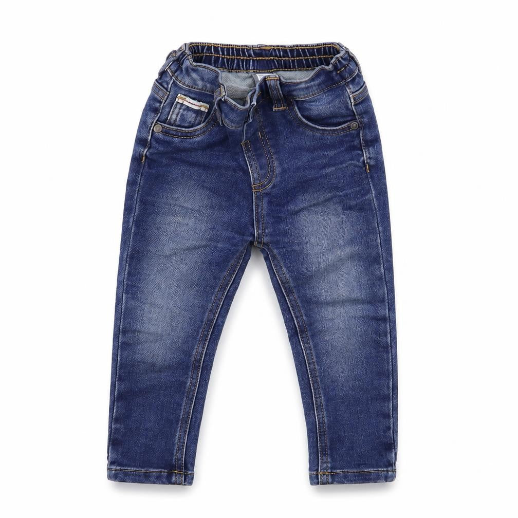 Front view of George Baby Blue Denim Snow Pants Jeans, size 12, Months