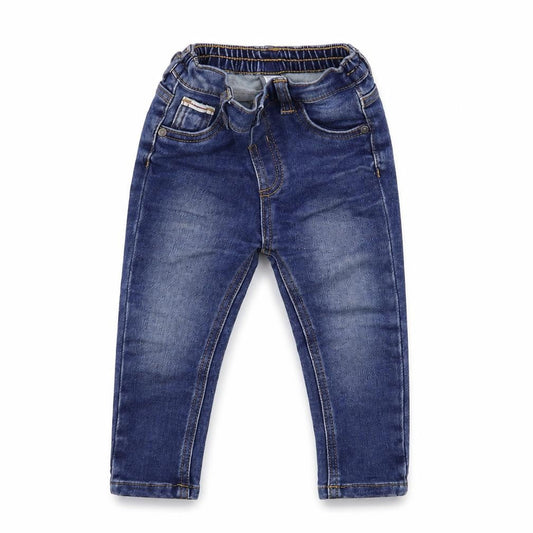 Front view of George Baby Blue Denim Snow Pants Jeans, size 12, Months