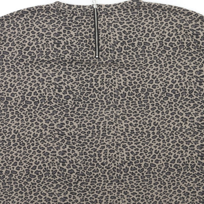 Primark Womens Grey Animal Print Knit Pullover Jumper Size 12