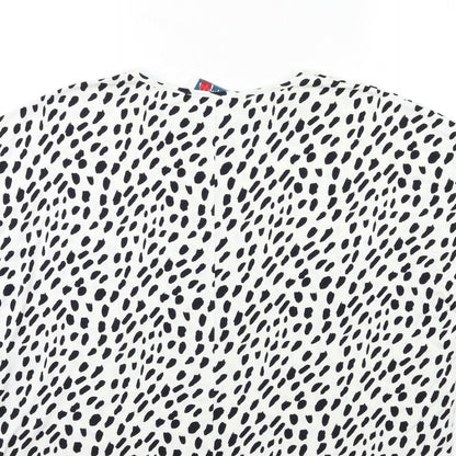 STYLE TEX Womens White Animal Print  Basic T-Shirt Size 12