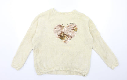 Primark Girls Beige  Knit Pullover Jumper Size 12 Years