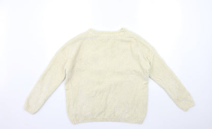 Primark Girls Beige  Knit Pullover Jumper Size 12 Years