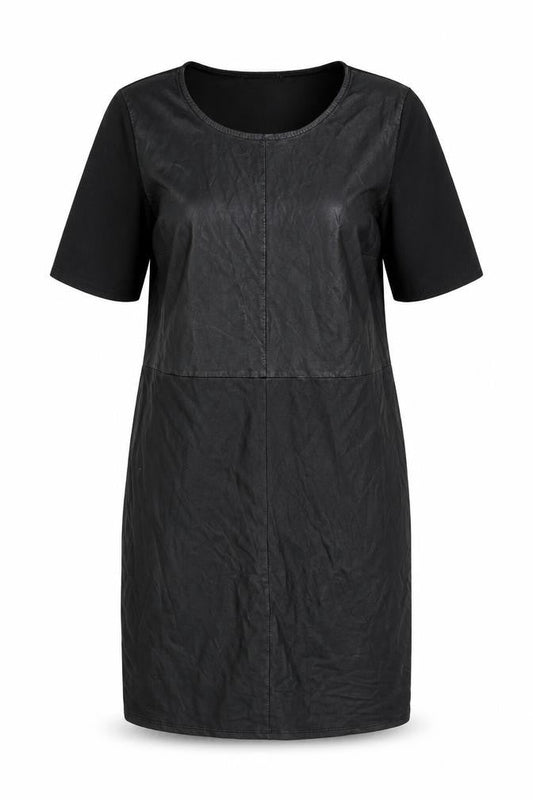 Front view of Atmosphere women’s black t-shirt dress, size UK 8