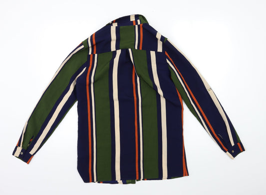 Cameo rose Womens Grey Striped  Basic Button-Up Size 8