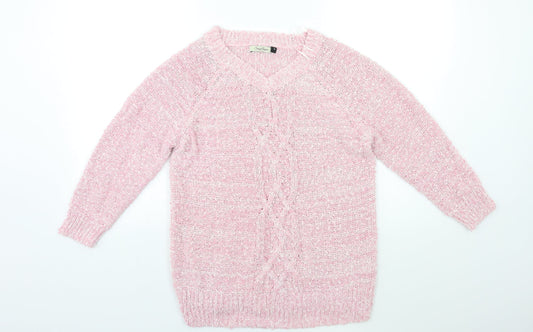 sonya jayne Womens Pink  Knit Pullover Jumper Size M